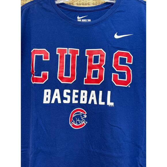 NIKE Chicago Cubs Baseball Fan Tee Royal Blue Graphic Short Sleeve FanTee XL - Picture 2 of 6